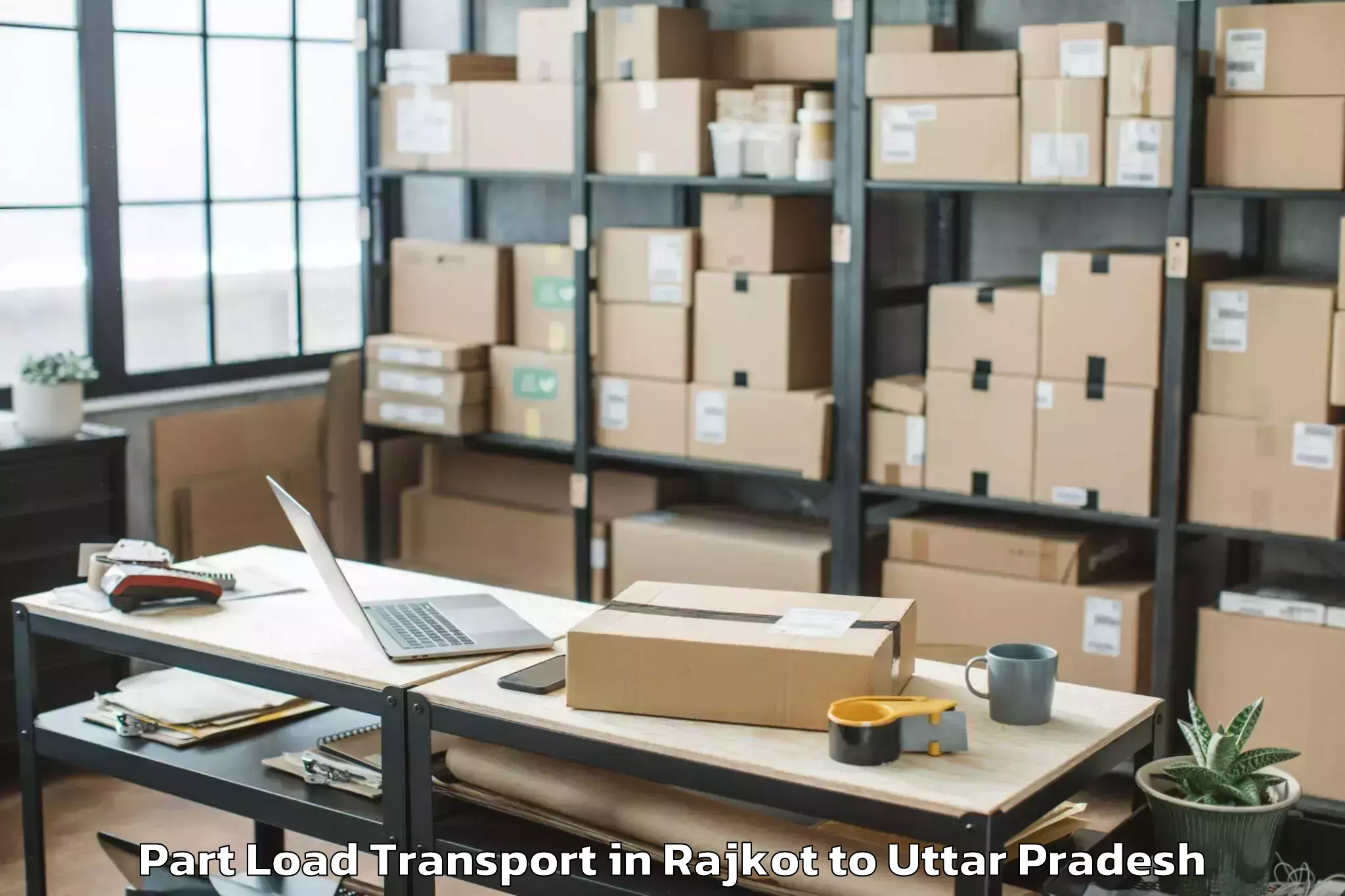 Hassle-Free Rajkot to Pinahat Part Load Transport